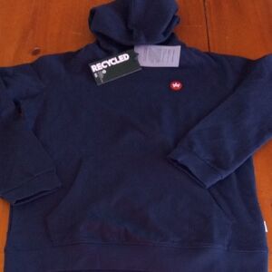 Nwt Kronstadt Recycled Cotton Navy Blue Hoodie Youth 13/14